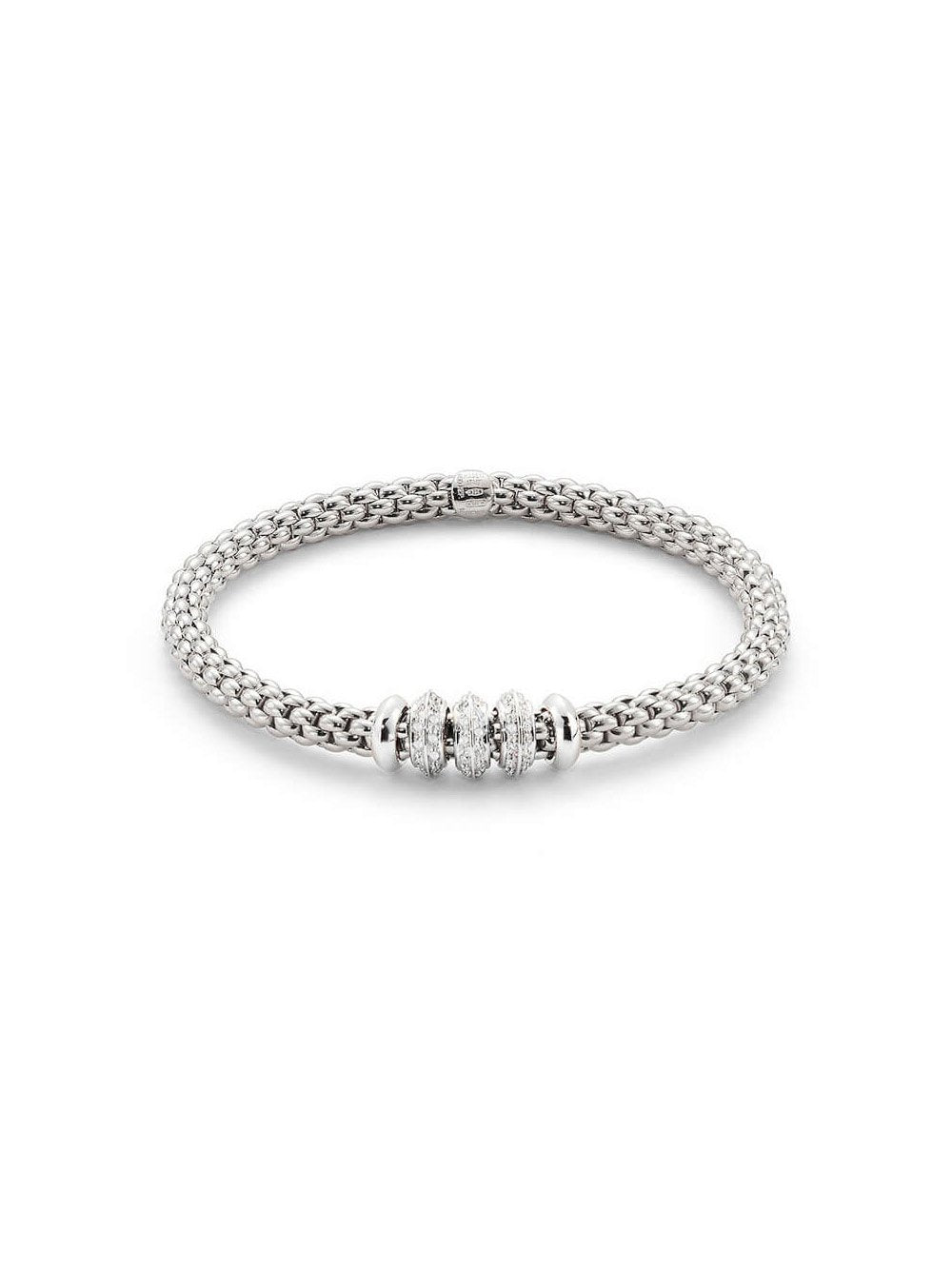 Fope Solo Bracelet in 18ct White Gold with Diamonds