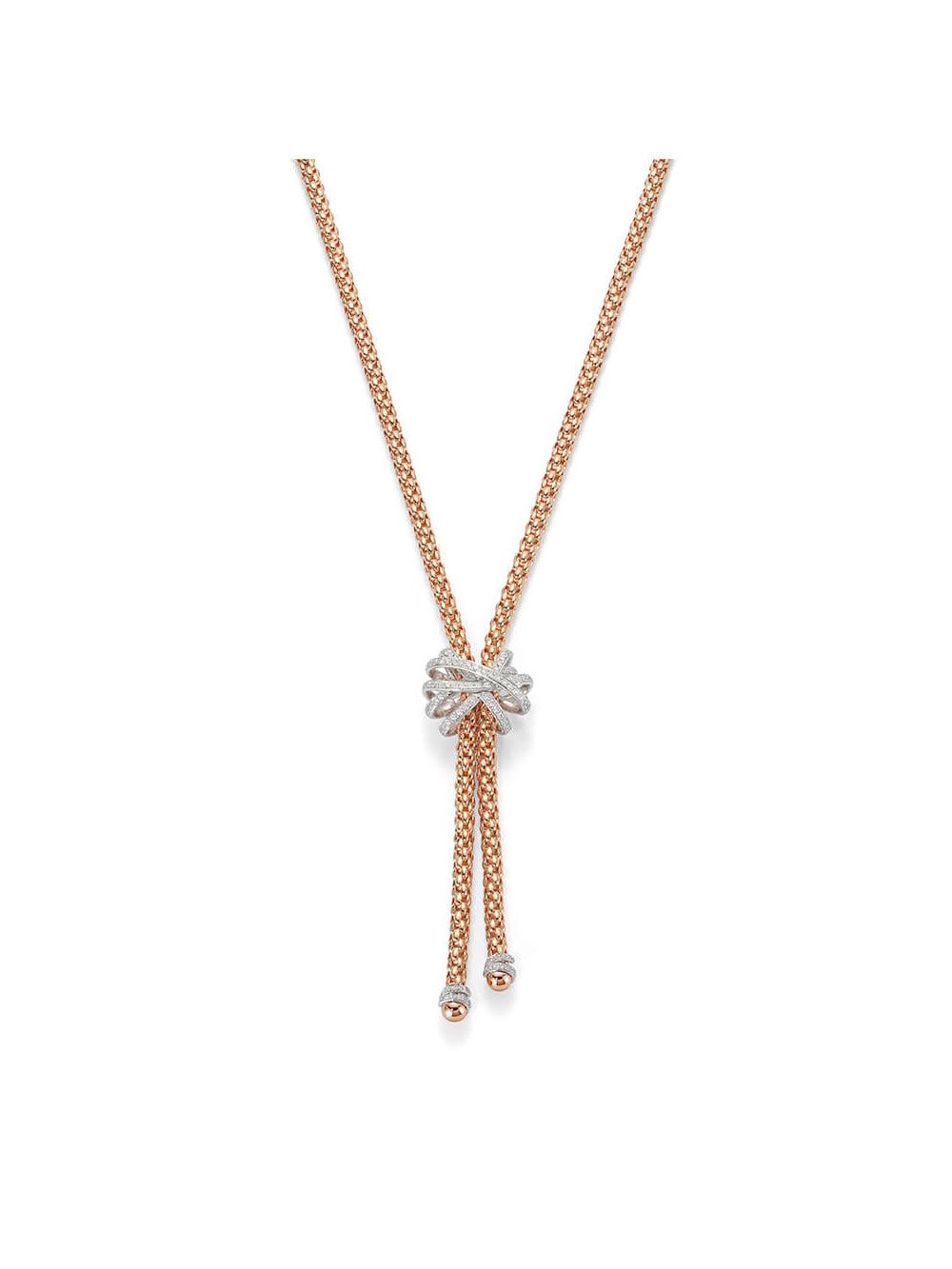 SALE Fope Solo Venezia Necklace in 18ct Rose Gold with Diamonds