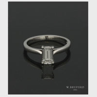 Diamond Solitaire Engagement Ring "The Zara Collection" Certificated 0.90ct Emerald Cut in Platinum