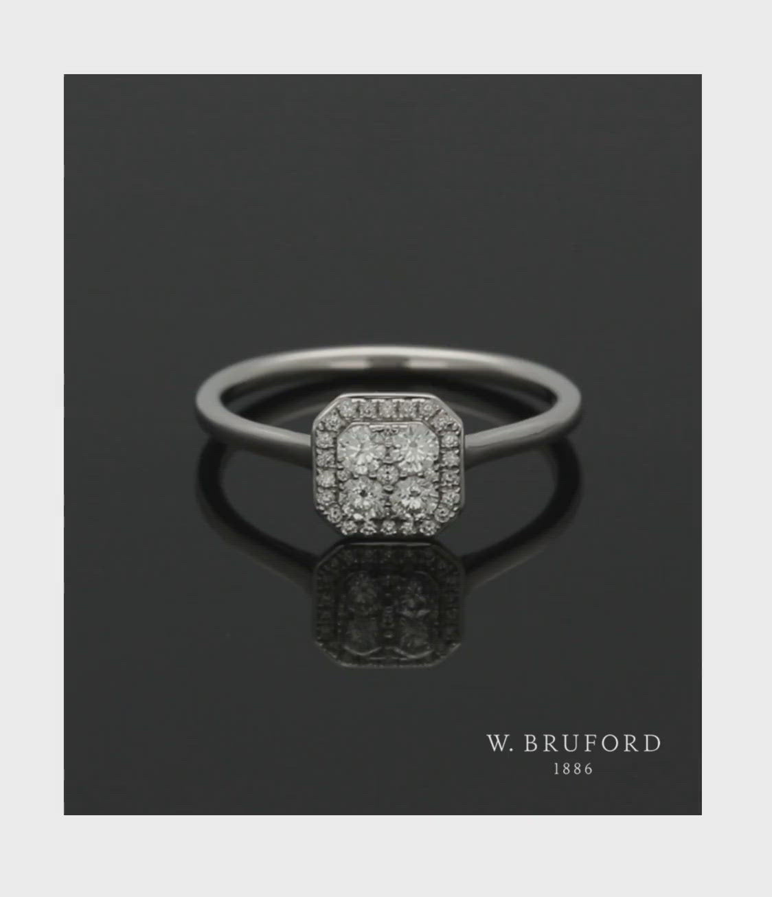 Diamond Cluster Ring 0.31ct Round Brilliant Cut in 18ct White Gold