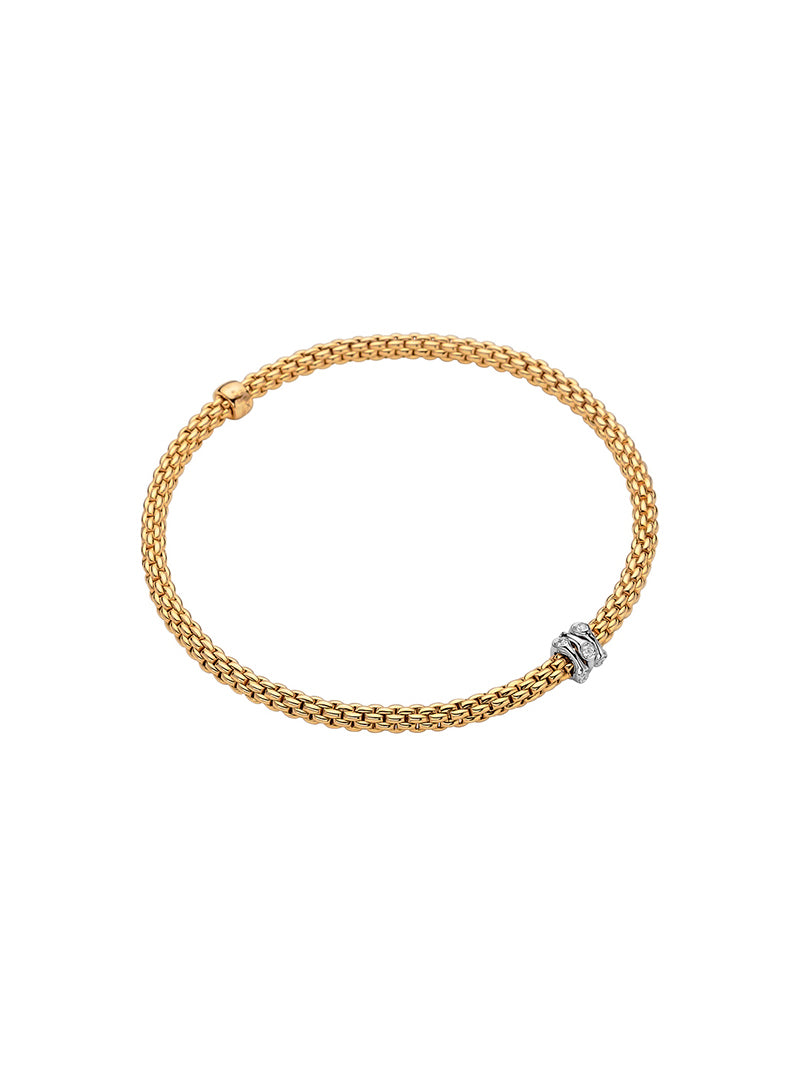 Fope Prima Bracelet in 18ct Yellow & White Gold with Diamonds