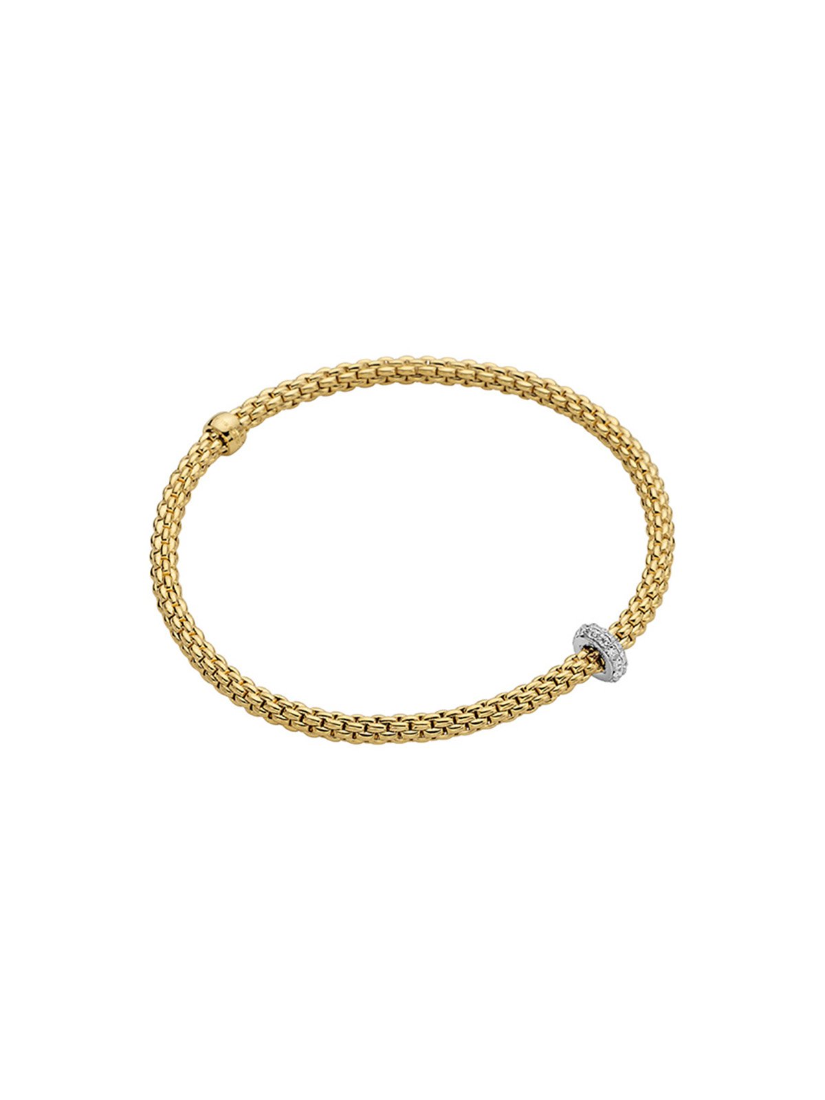 Fope Prima Flex'it Bracelet in 18ct Yellow Gold with Diamonds