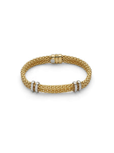 Fope Maori Bracelet in 18ct Yellow Gold with Diamonds