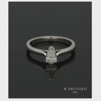 Diamond Solitaire Engagement Ring "The Sophia Collection" Certificated 0.40ct Pear Cut in Platinum