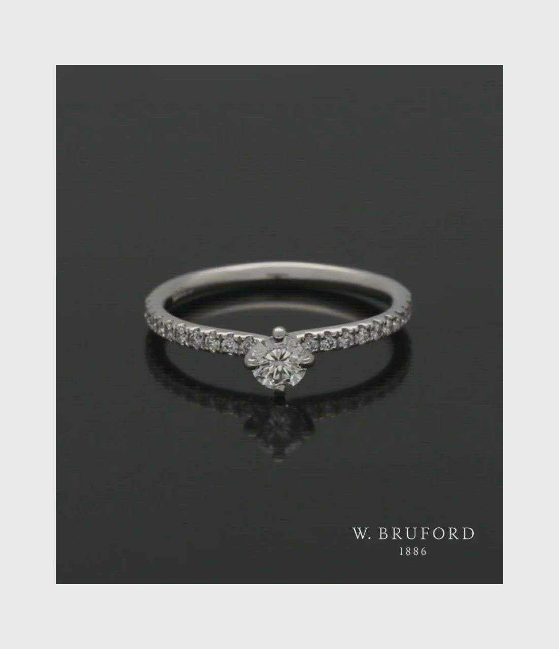 Diamond Solitaire Engagement Ring "The Adelaide Collection" 0.25ct Round Brilliant Cut in Platinum with Diamond Shoulders