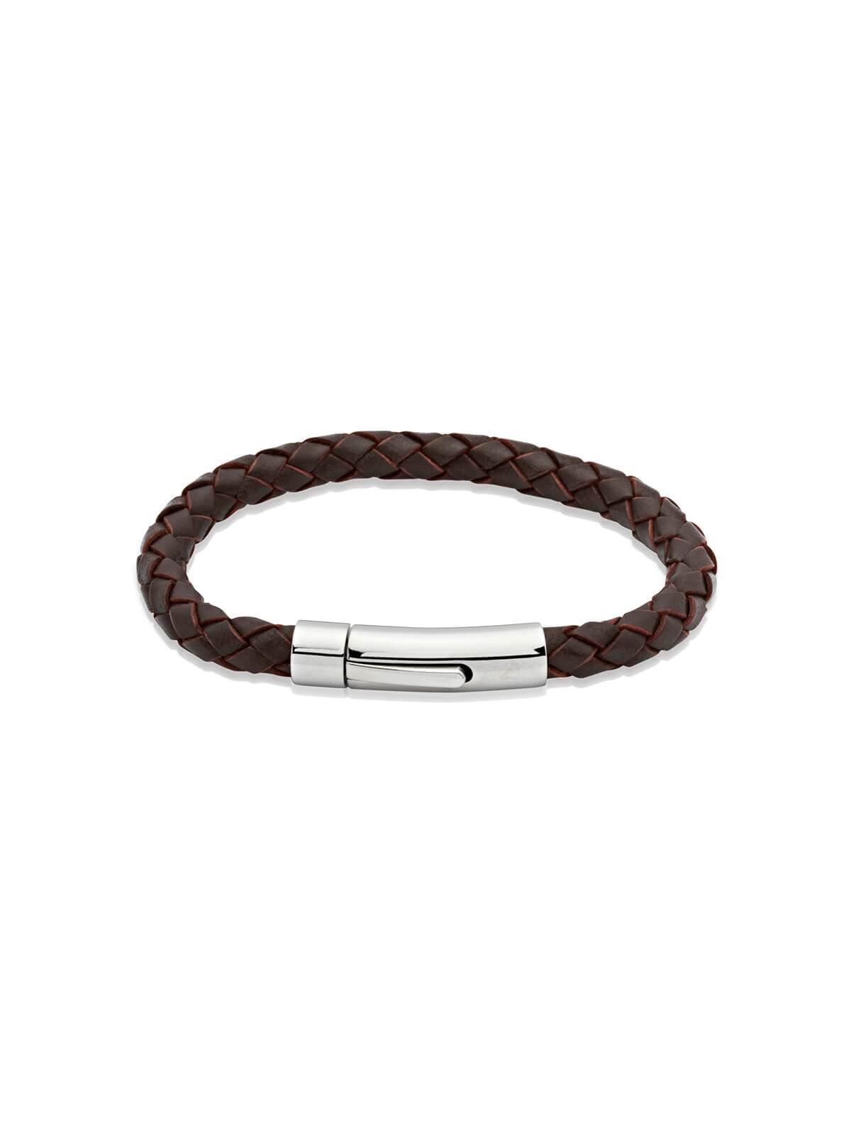 Unique & Co. 23cm Dark Brown Leather Bracelet A40DB/23CM