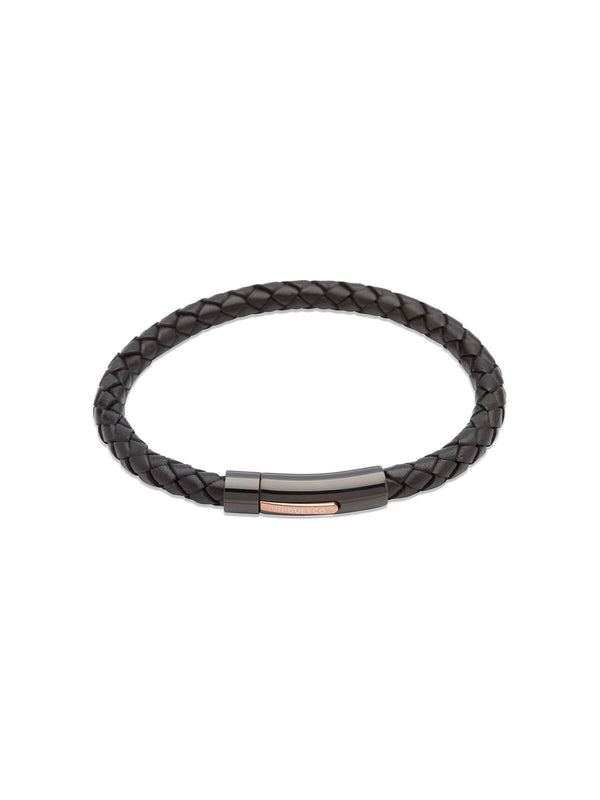 Unique & Co. 21cm Black Leather Bracelet B320BL/21CM