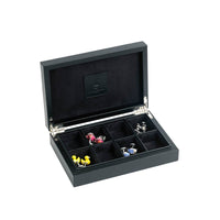 Deakin & Francis Black Leather Cufflink Box G04120002