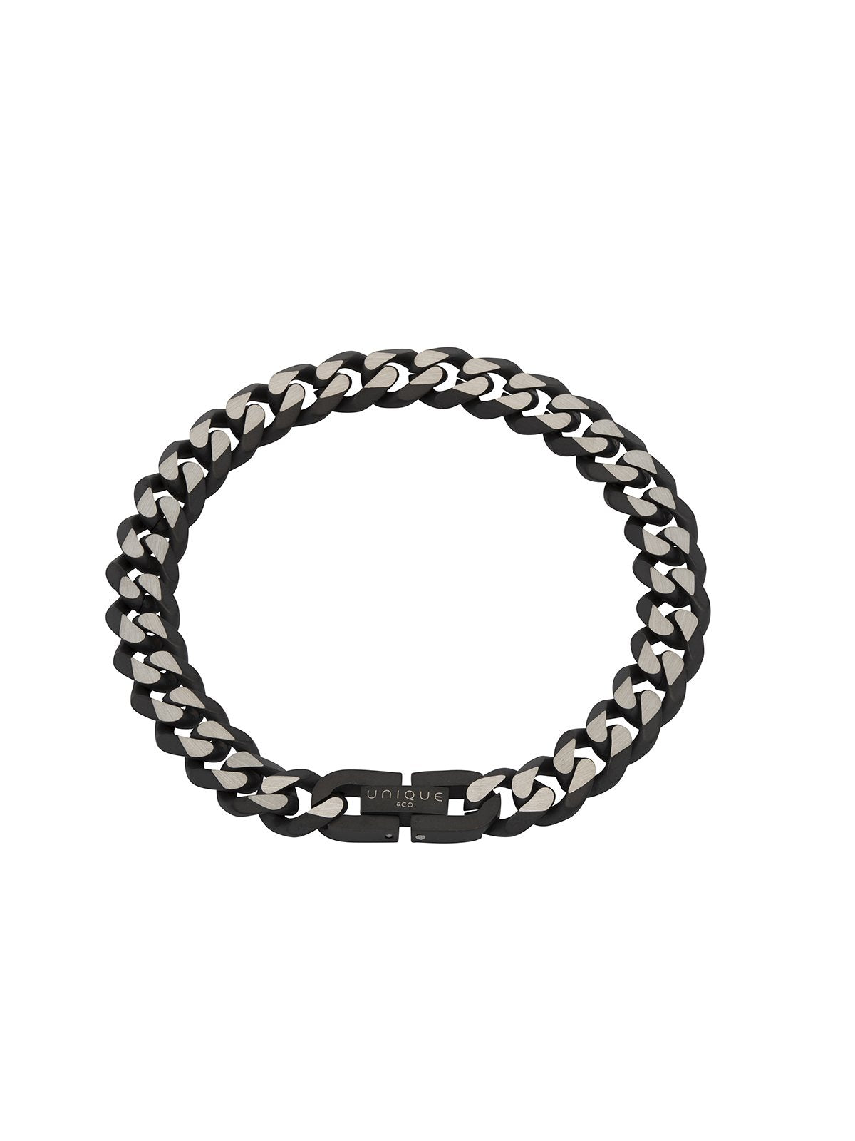 Unique & Co. 21cm Stainless Steel and Black Plated Bracelet