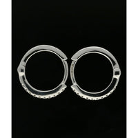 Diamond Hoop Earrings 0.10ct Round Brilliant Cut in 9ct White Gold 