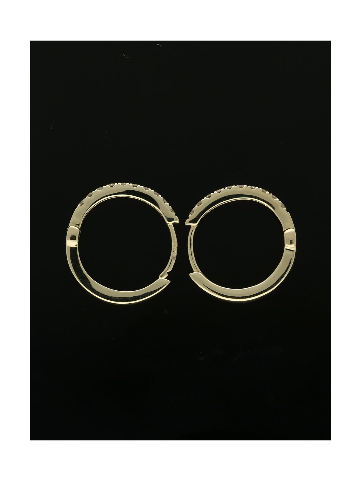 Diamond Hoop Earrings 0.20ct Round Brilliant Cut in 9ct Yellow Gold