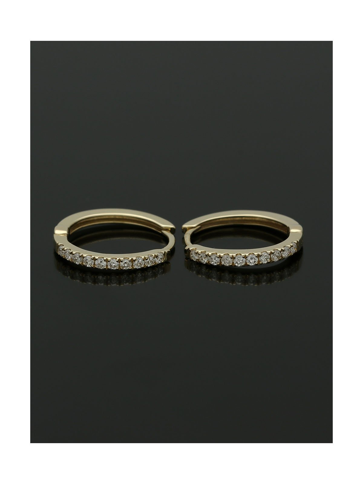 Diamond Hoop Earrings 0.20ct Round Brilliant Cut in 9ct Yellow Gold