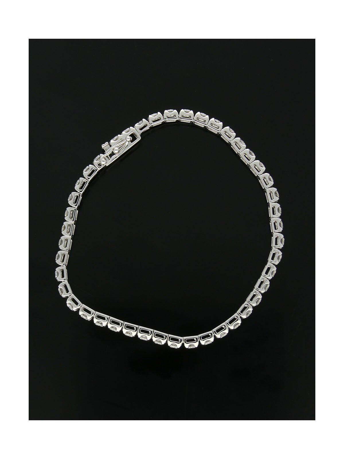 Diamond Line Bracelet 4.00ct Round Brilliant Cut in 18ct White Gold