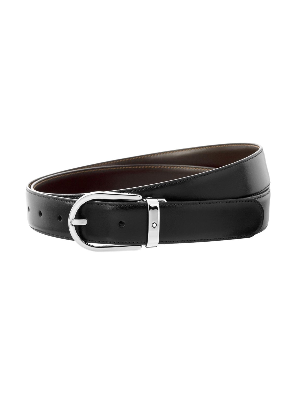 Montblanc Black & Brown Reversible Leather Belt MB38157