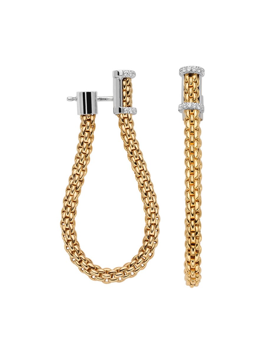 Fope Essentials Flex'it Earrings with Diamonds in 18ct Yellow Gold
