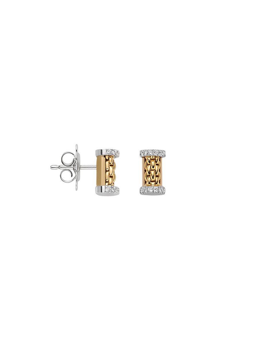 Fope Essentials Stud Earrings with Diamonds in 18ct Yellow Gold