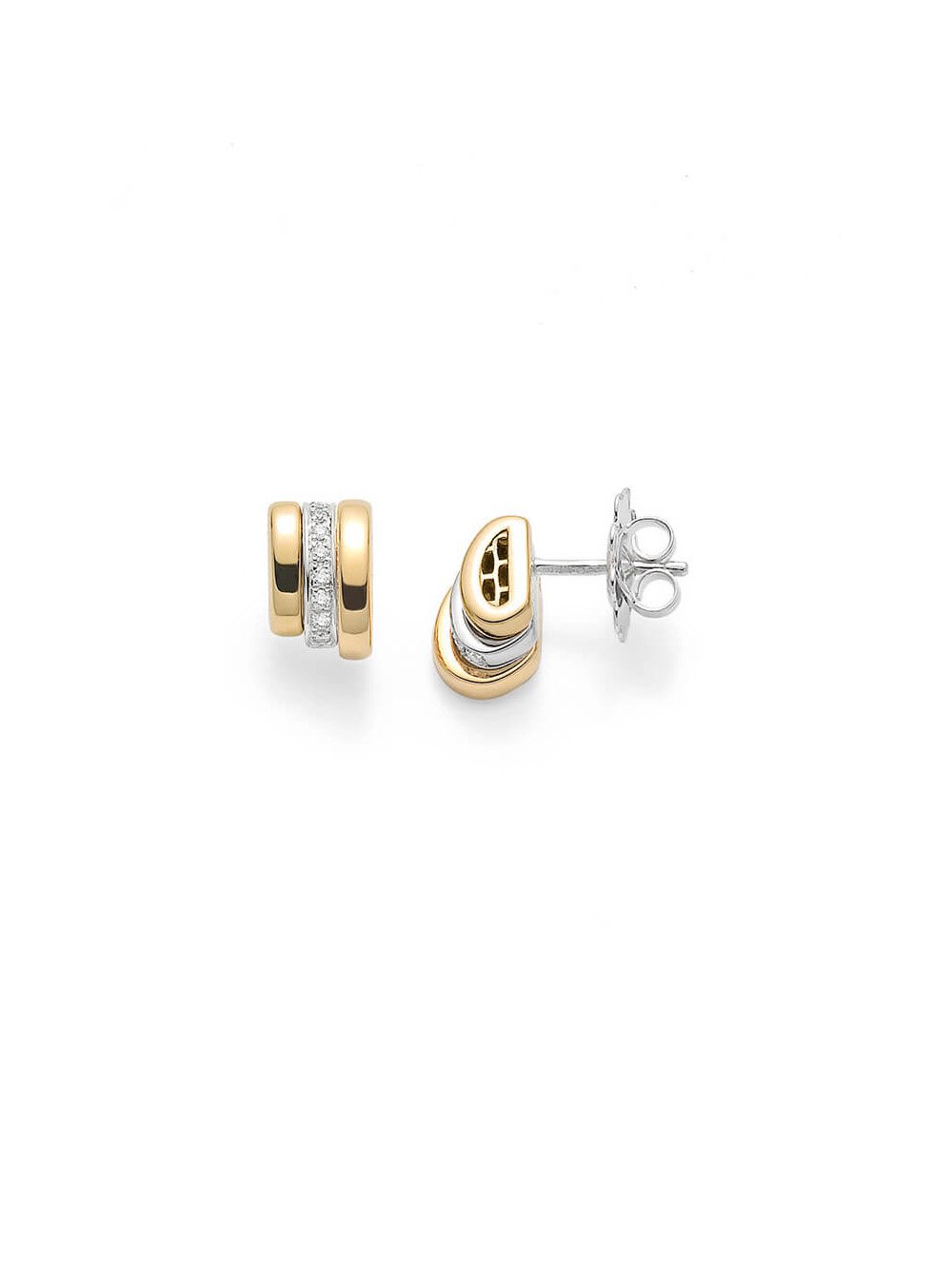 Fope Prima Earrings in 18ct Yellow & White Gold with Diamonds