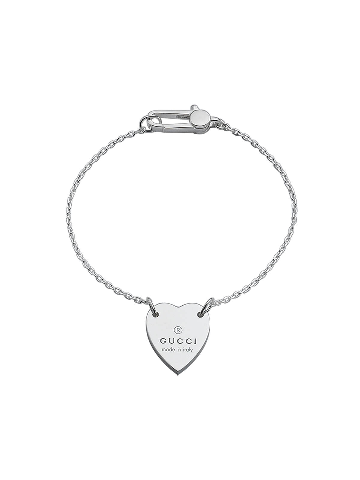 Gucci Trademark Heart Silver Bracelet 17cm