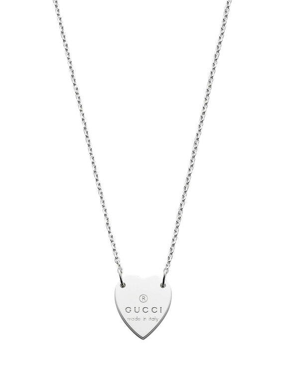 Gucci Trademark Heart Necklace in Silver YBB22351200100U