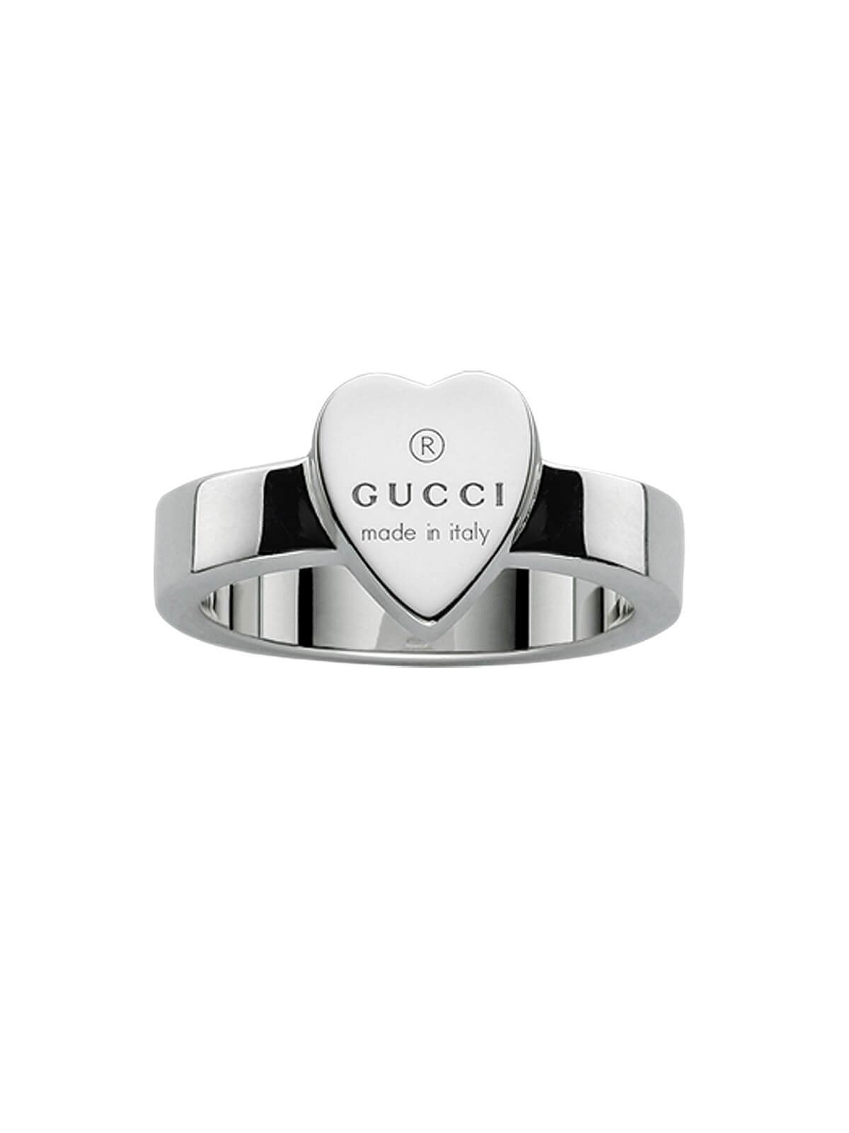 Gucci Trademark Heart Ring in Silver - Size J YBC223867001009