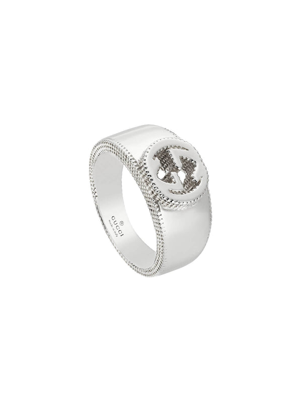 Gucci Interlocking G Ring in Silver - Size Q YBC479228001017