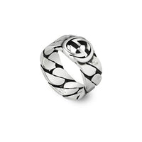 SALE Gucci Interlocking 8mm Silver Ring - Size 16 *Ex-Display*