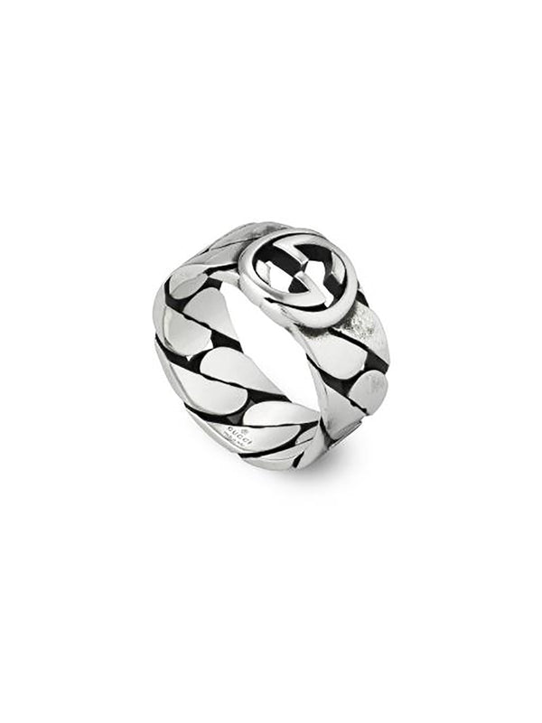 SALE Gucci Interlocking Silver Ring - Size 16 *Ex-Display*