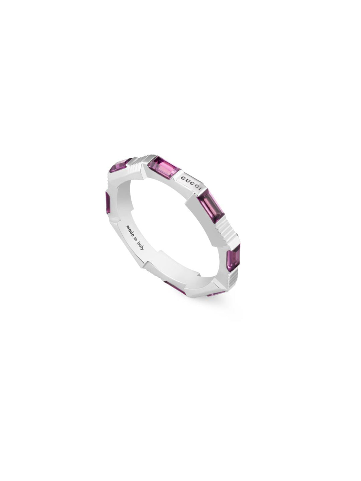 Gucci Link to Love Rubellite Ring in 18ct White Gold - Size 14