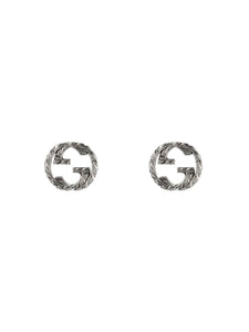 Gucci Interlocking Silver Stud Earrings