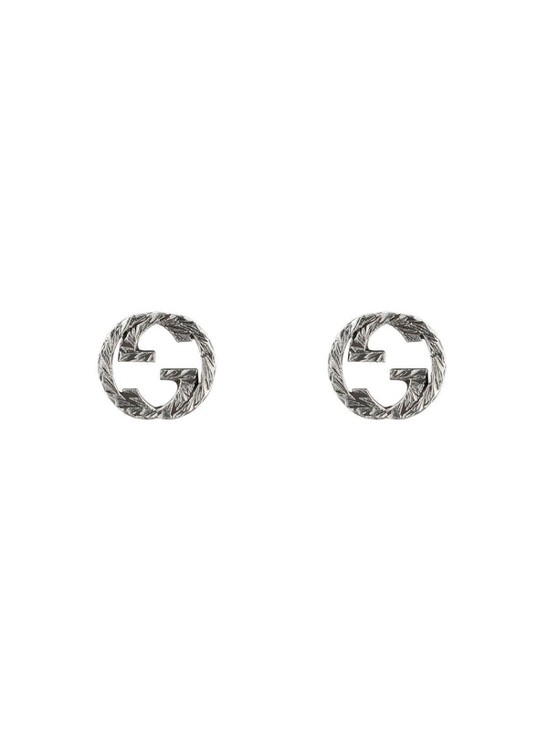 Gucci Interlocking Silver Stud Earrings