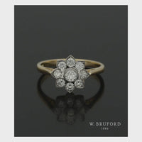 Diamond Cluster Ring 0.53ct Round Brilliant Cut in 18ct Yellow Gold and Platinum