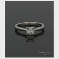 Diamond Solitaire Engagement Ring "The Grace Collection" Certificated 0.50ct Princess Cut in Platinum