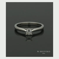 Diamond Solitaire Engagement Ring "The Grace Collection" Certificated 0.30ct Princess Cut in Platinum
