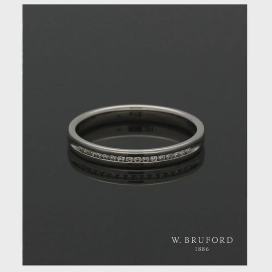 Diamond Half Eternity Ring 0.07ct Round Brilliant Cut in Platinum