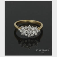 Diamond Cluster Ring 0.41ct Round Brilliant Cut in 18ct Yellow & White Gold