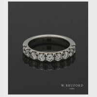 Diamond Half Eternity Ring 1.00ct Round Brilliant Cut in Platinum