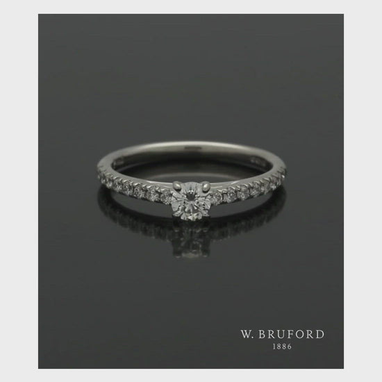 Diamond Solitaire Engagement Ring "The Catherine Collection" 0.25ct Round Brilliant Cut in Platinum with Diamond Shoulders