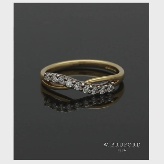 Diamond Half Eternity Ring 0.33ct Round Brilliant Cut in 18ct Yellow & White Gold