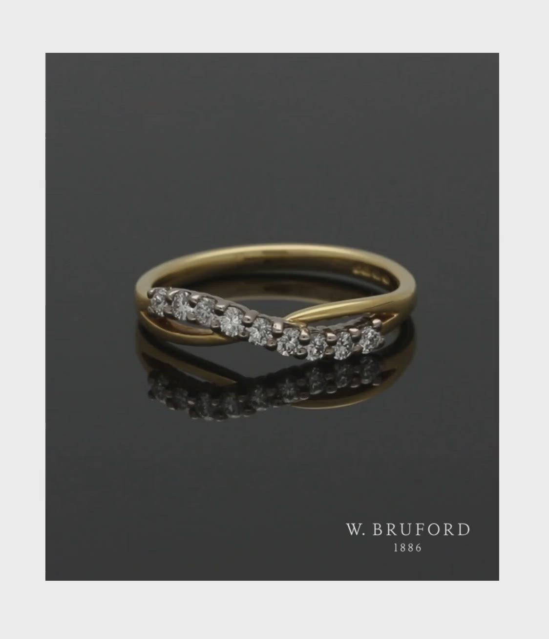 Diamond Half Eternity Ring 0.33ct Round Brilliant Cut in 18ct Yellow & White Gold
