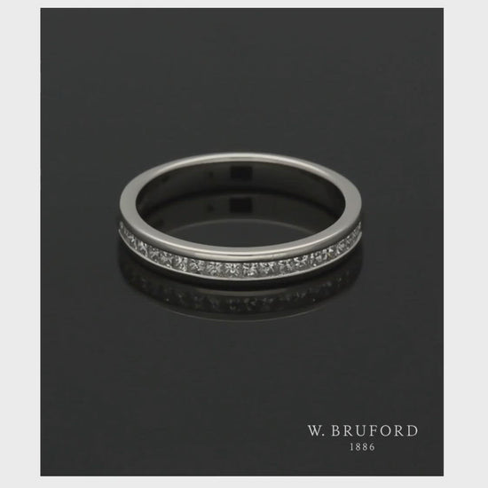 Diamond Half Eternity Ring 0.30ct Princess Cut in Platinum