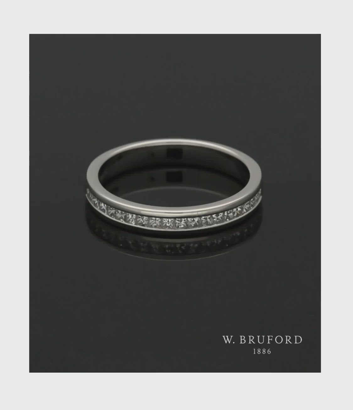 Diamond Half Eternity Ring 0.30ct Princess Cut in Platinum